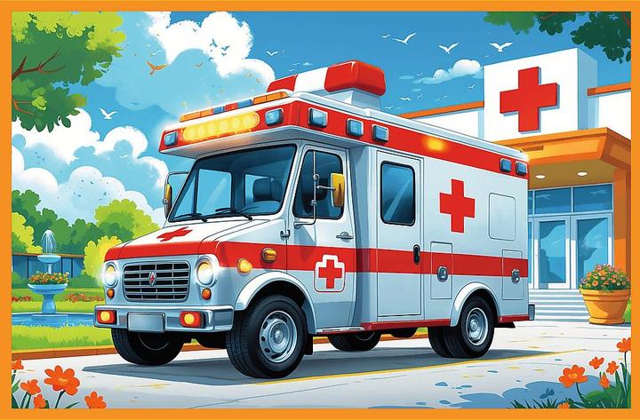 Produktbild Trefl 2x24 Puzzle Feuerwehrauto und Krankenwagen