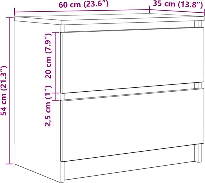 Actual product image vidaXL TV-Schrank (60 x 35 x 54 cm)