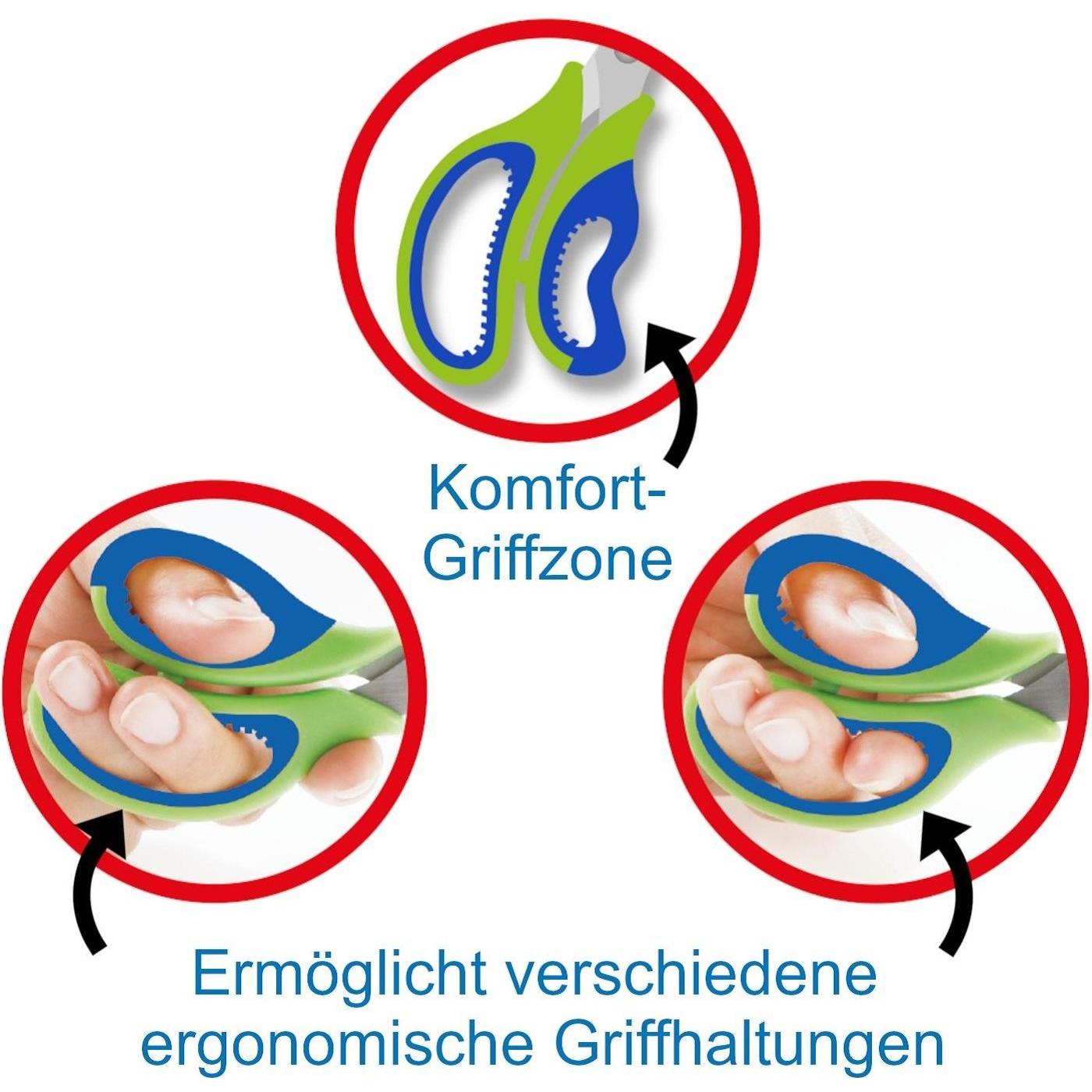 Thumbnail - Läufer, Schere, L„ufer Ergonomische Bastelschere, L„nge: 130 mm, grn/blau (13 cm)