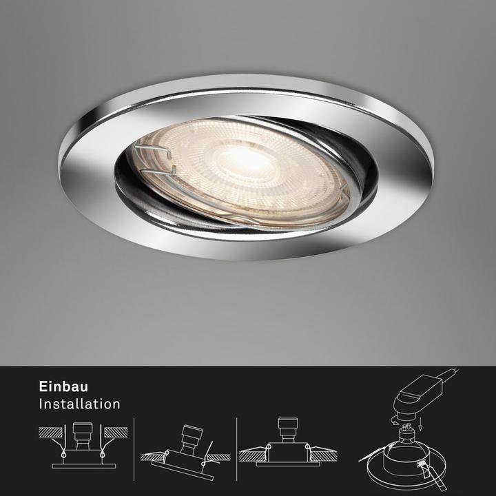Produktbild Briloner LED Einbauleuchte, chrom, 1xGU10/4,9W (460 lm, GU10)