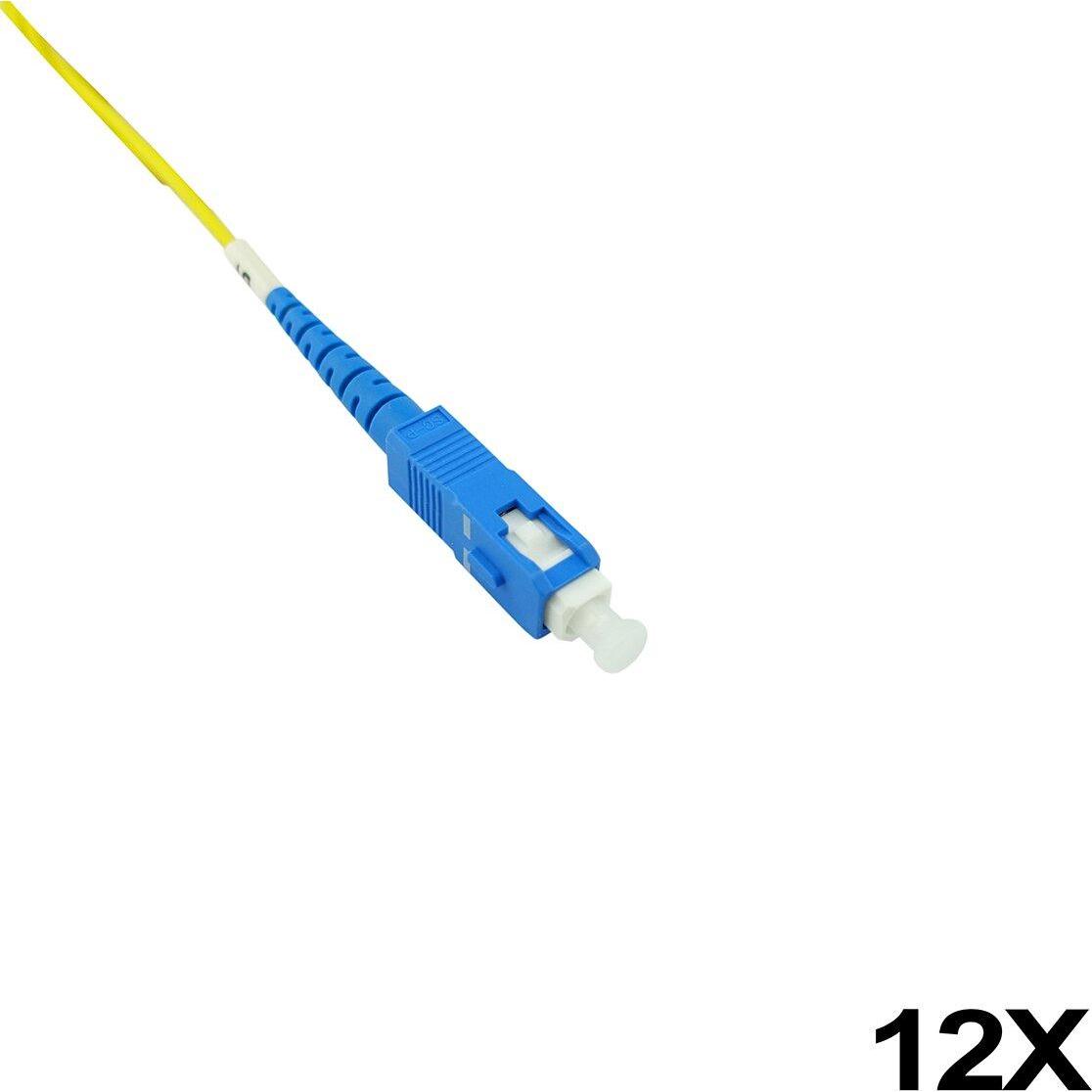 BlueOptics LWL Faserpigtail, mehrfarbig, 12x, 1 Meter, SC/APC, G.657.A1 Singlemode, Transceiver, Blau