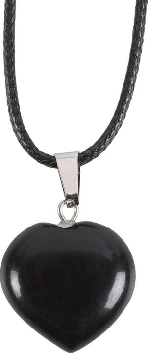 Actual product image Something Different Healing Obsidian Crystal Heart Necklace (100% synthetic material)