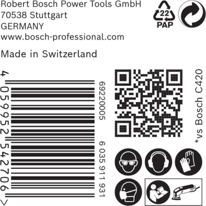 Image du produit Bosch Professional Zubehör EXPERT C470 Papier abrasif pour ponceuses Delta, 93 mm, G 240, 50 pièces (240)