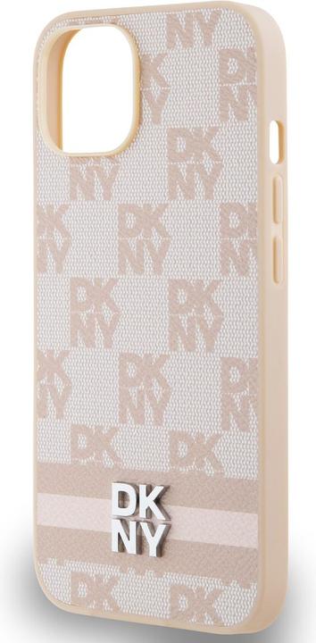 Image du produit DKNY PU Leather Checkered Pattern and Stripe Case pour iPhone 13 Rose (Apple iPhone 13)