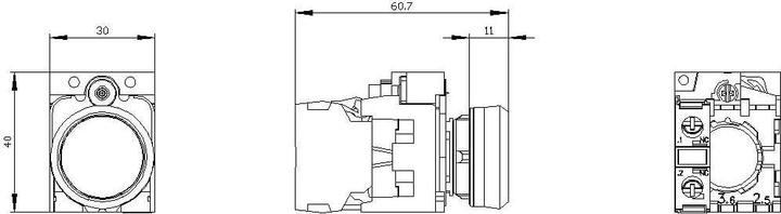 Produktbild Siemens Pushbutton, 22mm, round, red, 1NC