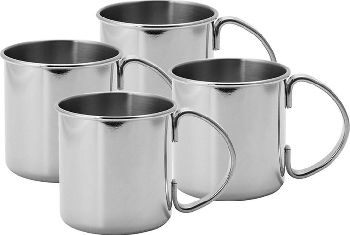 Echtwerk EW-MM-4805 Moscow Mule Becher Set 4tlg aus Edelstahl, 480 ml, silber (480 ml, 4x)