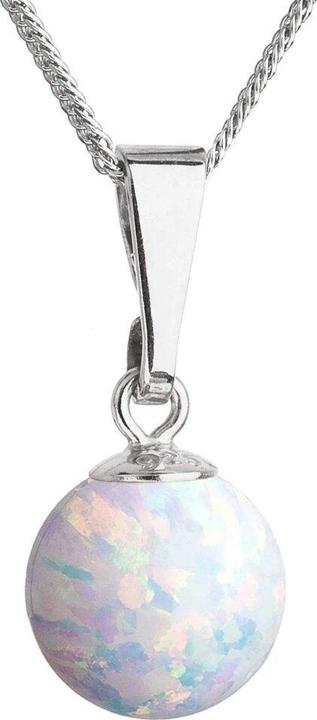 Image du produit Evolution Group - Charming silver necklace with synthetic white opal 12050.1 (Argent)