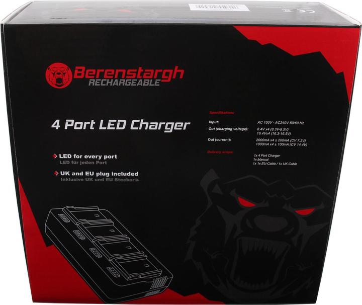 Actual product image Berenstargh 4-f??h L?d?g?rät NP-FZ100 für Sony A7 III Alpha 7 A7 R III Alpha 9 (Camera battery charger)