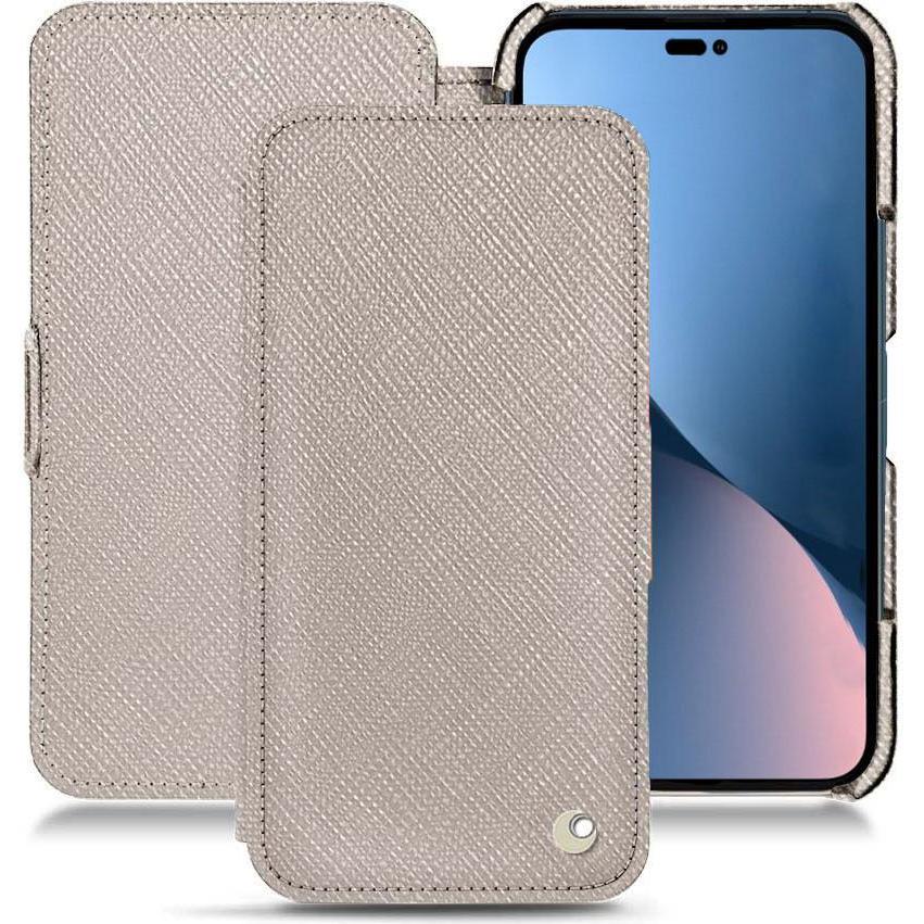 Noreve Lederschutzhülle horizontal (Apple iPhone 14 Plus), Smartphone Hülle, Beige