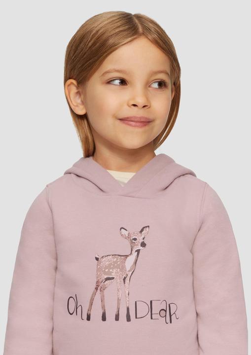 Produktbild S.Oliver Sweatshirt Wärmendes Kapuzen-Sweatshirt mit Glitzerprint (116, 122)