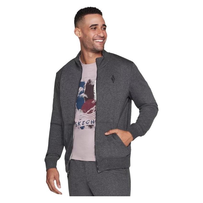 Skechers, Mannen, Springer, De Hoodless Hoodie M3JA195-Char - L, Grijs, (L)