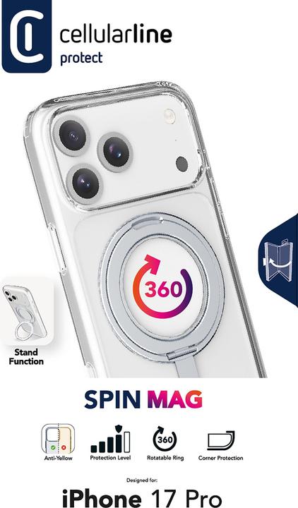 Actual product image Cellularline SPIN MAG MagSafe Case (Apple iPhone 17 Pro)