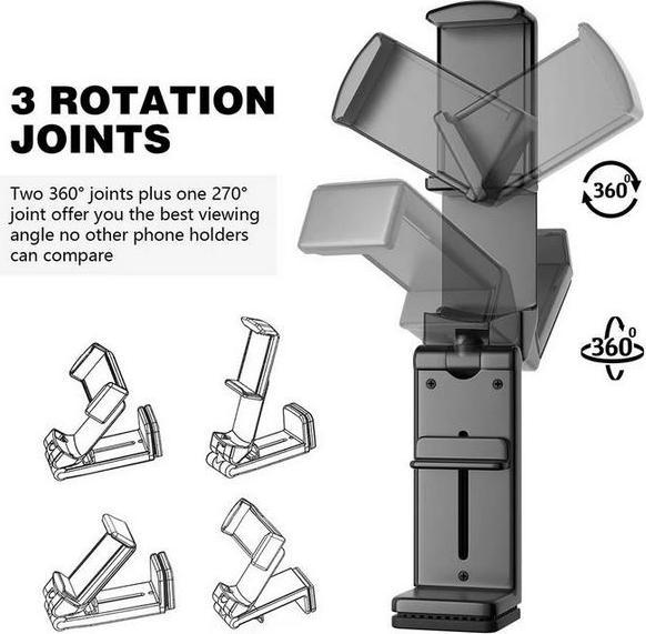 Image du produit PhoneLook Support multifonctionnel pour smartphone, rotatif à 360 degrés, pour les voyages et l'avion