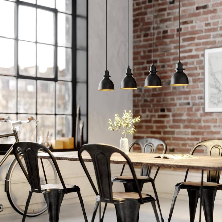 Produktbild Lindby Jasminka 4 Pendelleuchte Black/Gold (E27)