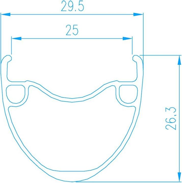 Produktbild Alexrims GRX25P Gravel-Felge, Scheibenbremse, 26,3 mm konisch