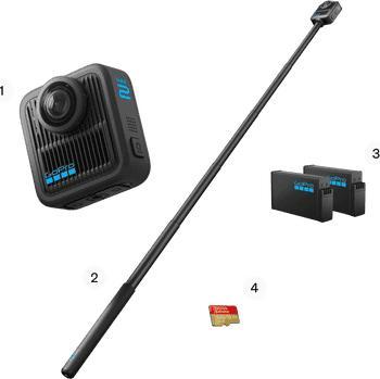 Actual product image GoPro MAX2 360 Action Camera + Accessories Bundle (Bluetooth, GPS, Wi-Fi)