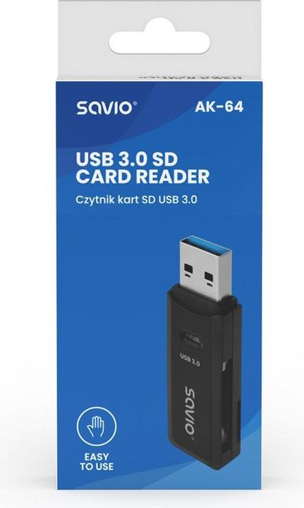 Immagine prodotto Savio Lettore di schede SD USB 3.0 AK-64 (USB)