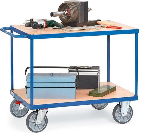 Actual product image Fetra Heavy table trolley 2401, 2 shelves, 600 kg, horizontal handle (600 kg)