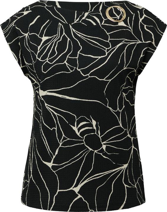 Actual product image S.Oliver T-Shirt Gemustertes Relaxed-Fit-Shirt mit Schmuck-Detail (34)