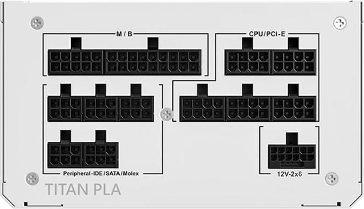 Actual product image Montech Titan PLA 850W - 80 PLUS & Cybenetics Platinum, modular, PCIe 5.1 - 850 Watt (850 W)
