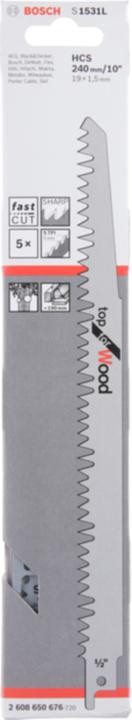 Produktbild Bosch Professional Zubehör Säbelsägeblatt S 1531 L, Top for Wood, 25er-Pack