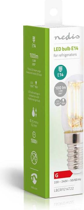 Produktbild Nedis Kühlschranklampe | LED | E14 | 1.5 W | T22 (E14, 1.50 W, 100 lm, 1 x, G)