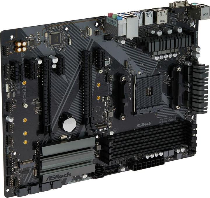 Productafbeelding AsRock B450 Pro4 R2.0 - Moederbord - ATX - Socket AM4 - AMD B450 - USB-C Gen2, USB 3.2 (AM4, AMD B450, ATX)