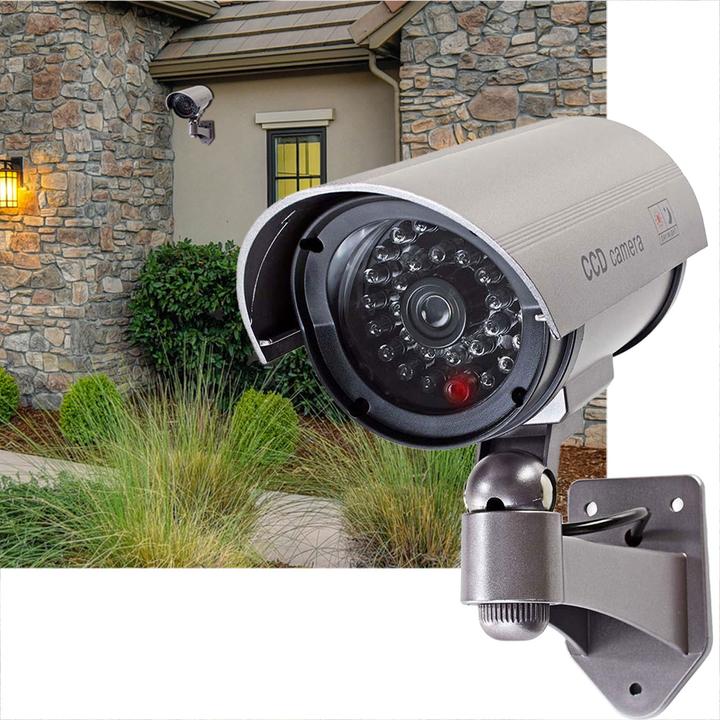 Actual product image Casativo 2er-Set Dummy Überwachungskamera mit Signal LED, grau, Kamera-Attrappe