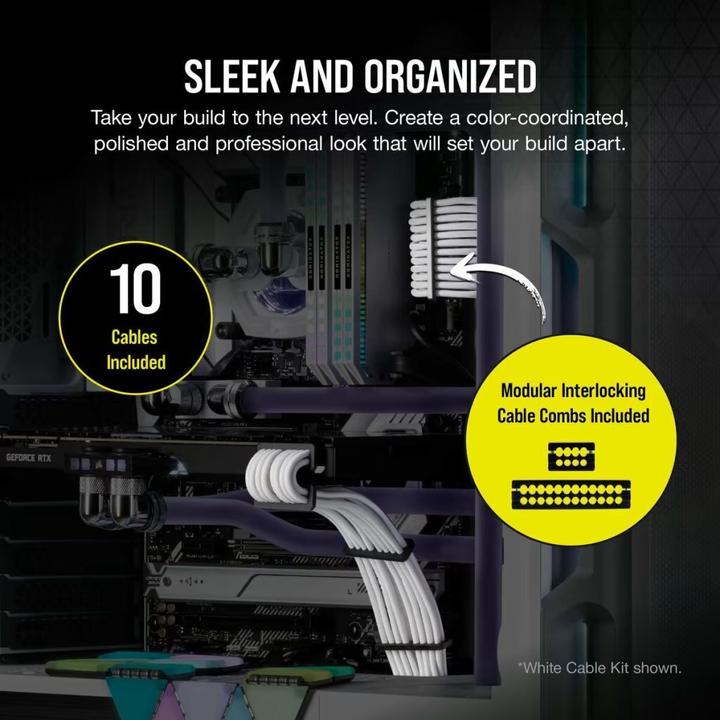 Produktbild Corsair Premium Individually Sleeved DC Cable Pro Kit, Type 5 (Generation 5), WHITE