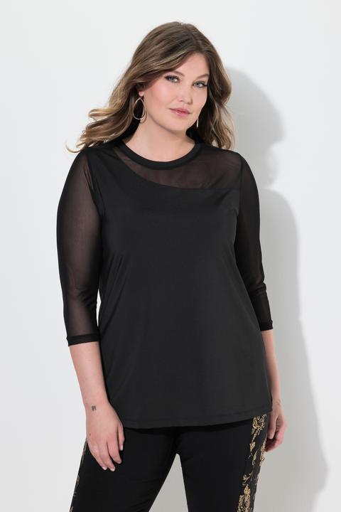 Immagine prodotto Miamoda T-shirt con jersey, mesh e maniche a 3/4 in mesh (60)