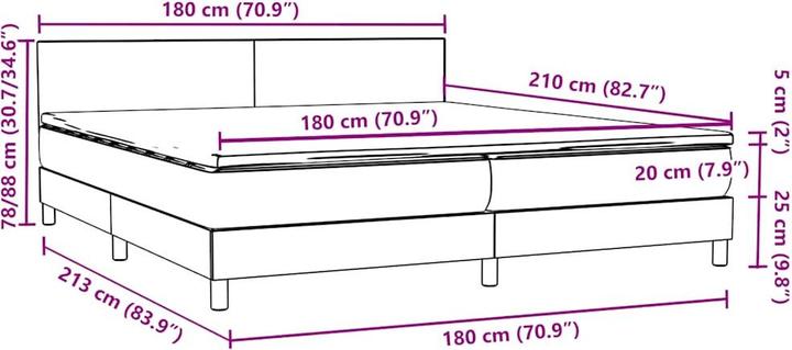 Image du produit vidaXL Boxspringbett (180 x 210 cm)