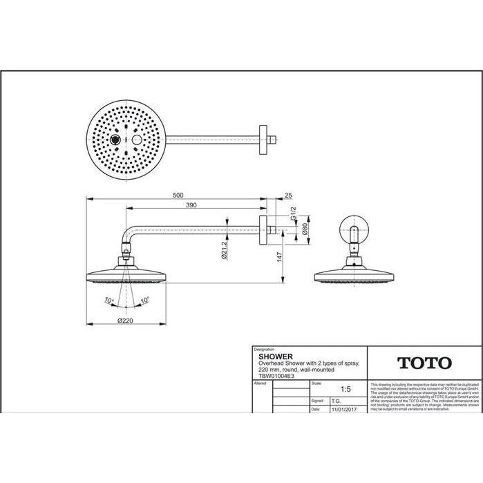 Thumbnail - TOTO, Duschbrause, Kopfbrause rund Comfort Wave, Warm Spa weiss/chrom (2 Strahlarten, 12.20 l/min)