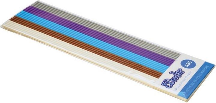 Actual product image 3Doodler AB-MIX2 3D printing material ABS Bronze Light Blue Silver Violet White 2 (ABS, 3 mm, 50 g)