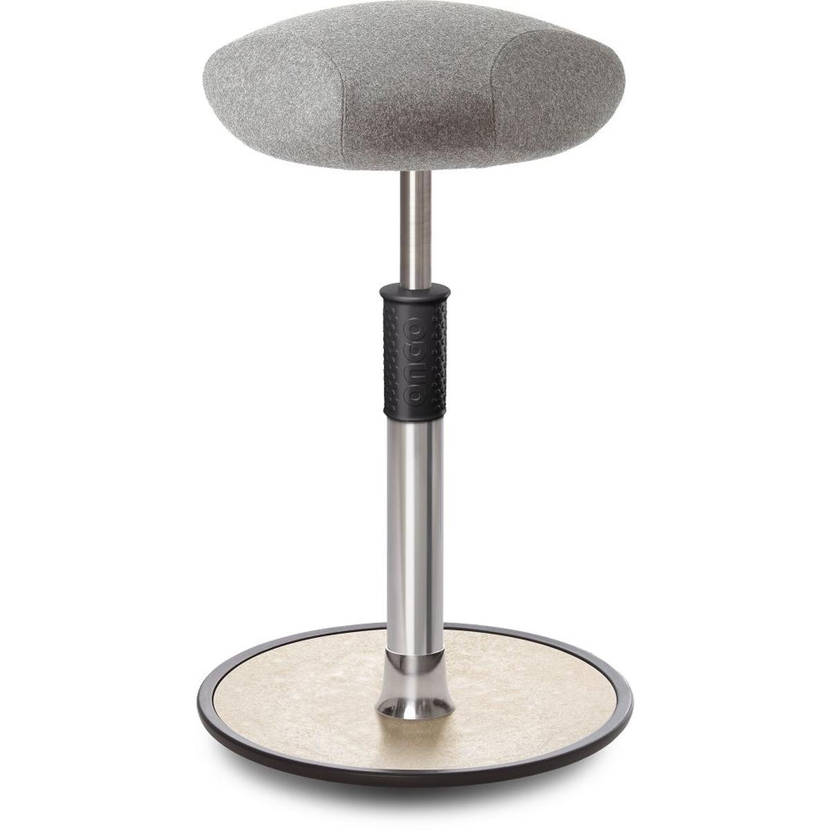 Ongo, Bürostuhl, Sitz- Stehhocker Free Tall Triangel kvadrat Divina Mel. h.grau Chrom /creme