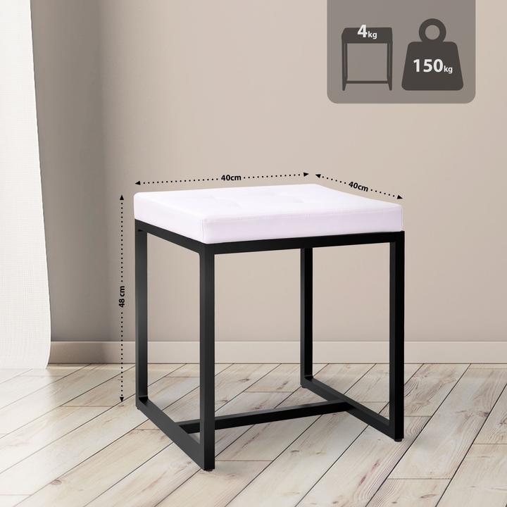 Actual product image CLP Barci stool with upholstery and black iron frame