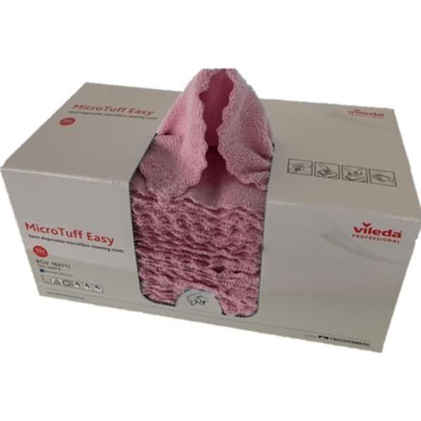 Vileda Microfasertuch MicroTuff Easy 30x30cm rot VE=50 Stück, Reinigungsutensil, Rot