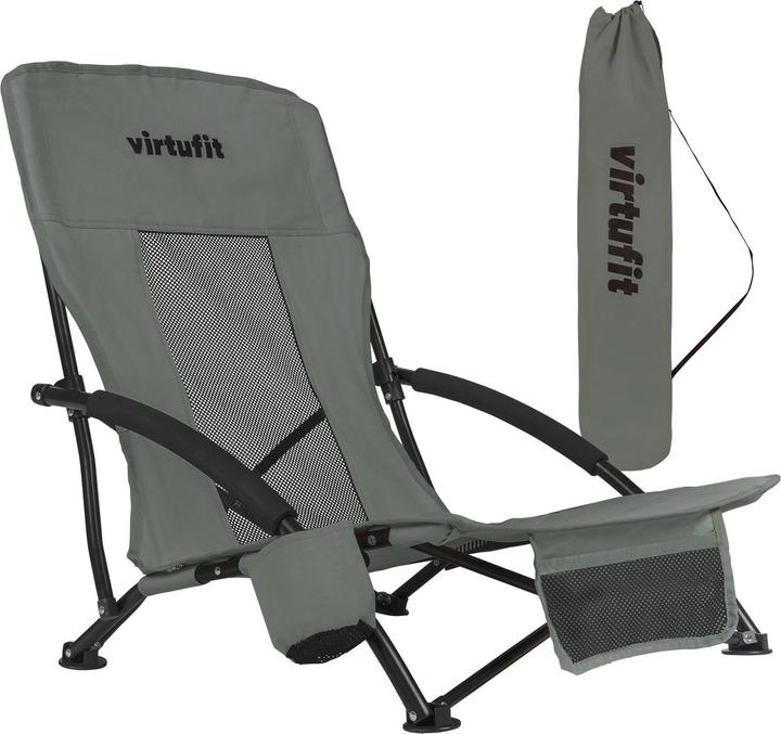 Produktbild Virtufit Sedia da spiaggia pieghevole - Grigia