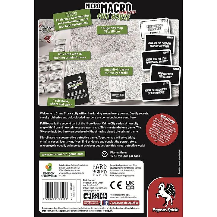 Produktbild Pegasus MicroMacro: Crime City 2 Full House Edition Spielwiese (Englisch, 1 - 4 Spieler)