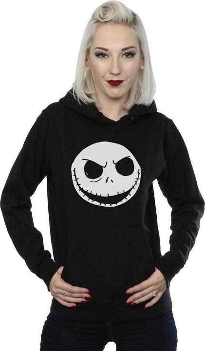 Immagine prodotto Disney Nightmare Before Christmas Jack Skellington Face Felpa con Cappuccio Donna (L)