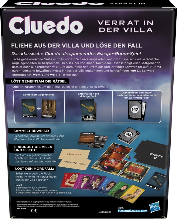 Productafbeelding Hasbro Gaming Cluedo Ontsnappen (Duits)