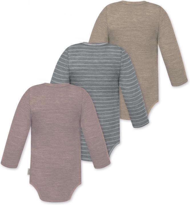 Produktbild Normani 3er Pack Baby Merino Langarmbody „Tuai" - 9403 (56)