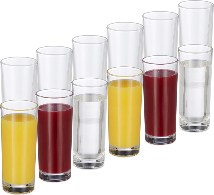 Actual product image Relaxdays Long Drink Glasses Set Of 12 (3 dl, 12 x, Long drink glasses)