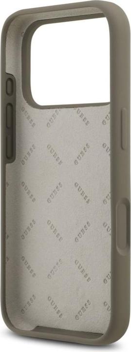 Produktbild Guess 4G Silicone Script Big Metal Logo Case für Apple iPhone 17 Pro - brown (Apple iPhone 17 Pro)