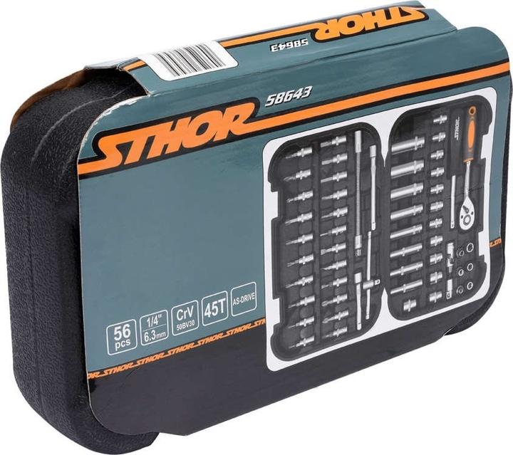 Produktbild Toya Sthor 58643 – Werkzeug-Set 1/4 Zoll, 56-teilig