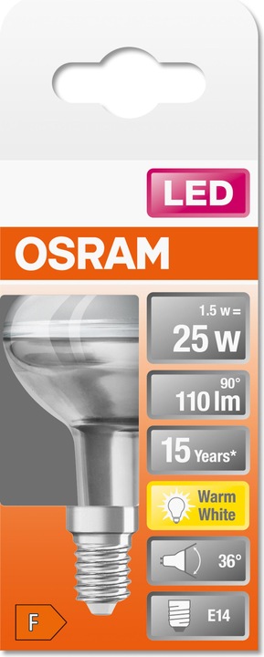 Actual product image Osram Star R50 (E14, 1.50 W, 110 lm, 1 x, F)
