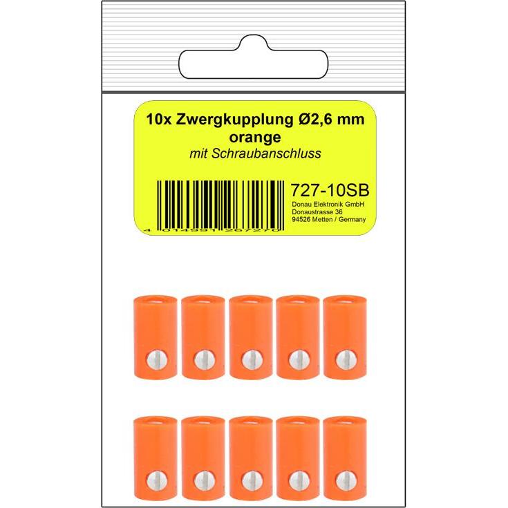 Donau 10 ZWERGKUPPLUNG 2,6mm orange, Elektronikkabel + Stecker, Orange