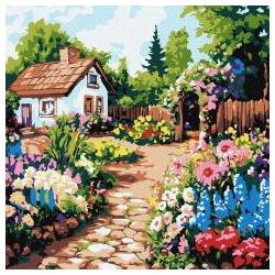 Ideyka Malen nach Zahlen - Blumen beim Häuschen