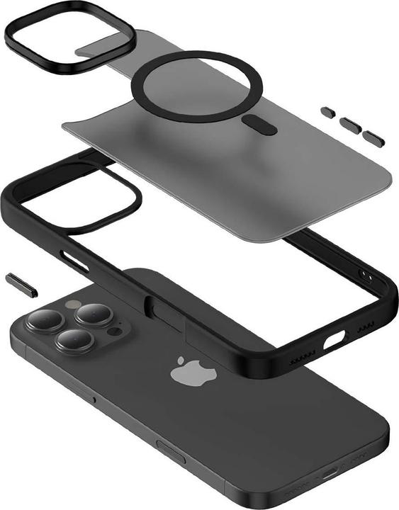 Produktbild Crong Hybrid Frost MAG Cover – Hülle mit MagSafe für iPhone 16 Pro Max (schwarz) (Apple iPhone 16 Pro Max)