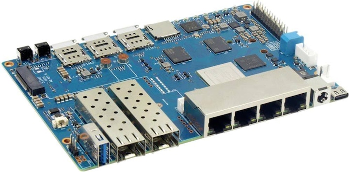 Actual product image Banana PI Pi-R4 Router Board 4GB 4 x