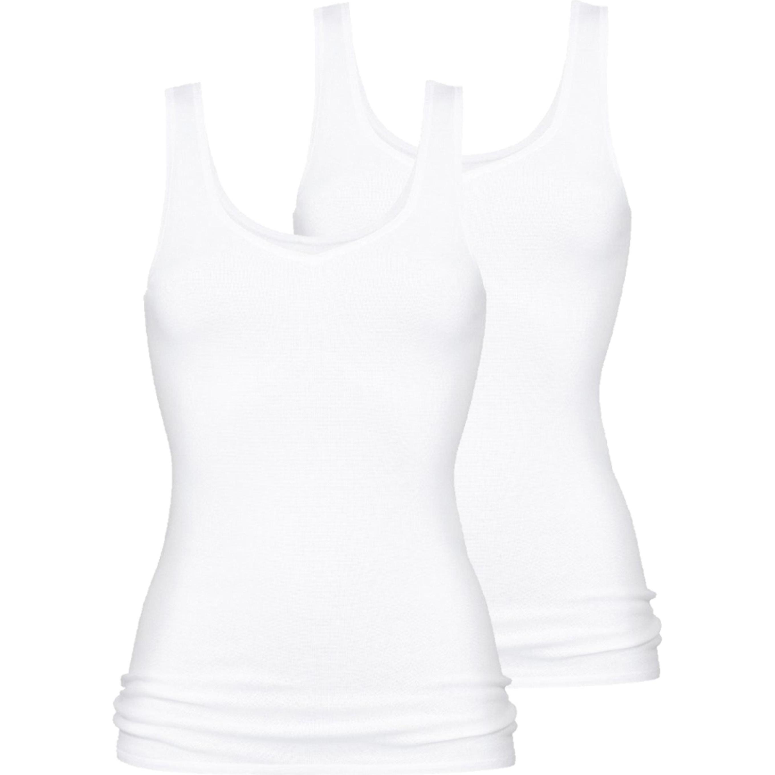 Mey, Damen, Shirt, 2er Pack 2000 Unterhemd / Tanktop, Weiss, (48)